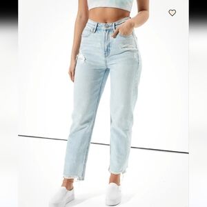 American Eagle Women's Highest Rise 90s Boyfriend Jeans Frayed Hem Sz 8
